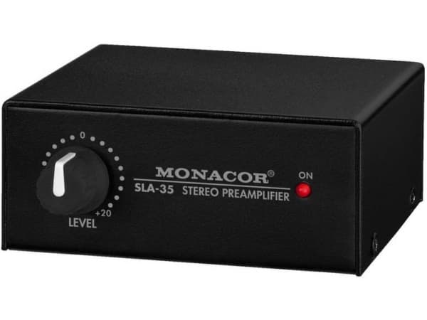 Monacor SLA-35, 0,03 %, 83 dB, 35 000 ohm (O), 1600 ohm (O), 5 - 50 000 Hz, RCA