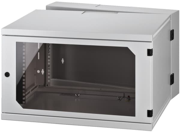 Monacor RACK-6WP, Veggmonterbar hylle, 6U, 40 kg, Nøkkellås, 21 kg, Grå
