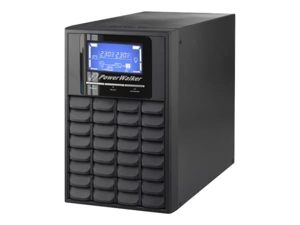 PowerWalker VFI 1000C LCD - UPS - 800 Watt - 1000 VA - 9 At - RS-232, USB - utgangskontakter: 3 - PFC - svart