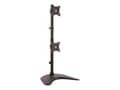 Pikkukuva 1 / 5: StarTech.com Vertical Dual Monitor Stand - tukee näyttöjä 13" - 27" - säädettävä - Tietokonenäytön jalusta kaksoispinoiduille VESA-näytöille - musta