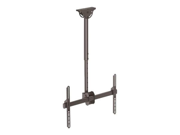 StarTech.com TV-fäste för takmontering - kort stång på 54 till 91 cm - Konsol - för platt panel - extra kraftigt stål - svart - skärmstorlek: 37"-75"
