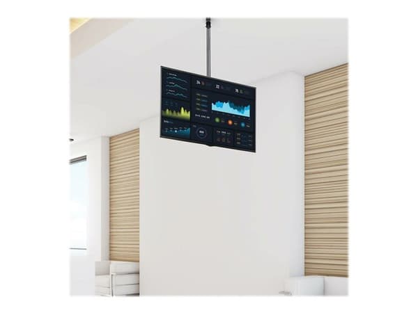 StarTech.com TV-fäste för takmontering - kort stång på 54 till 91 cm - Konsol - för platt panel - extra kraftigt stål - svart - skärmstorlek: 37"-75"