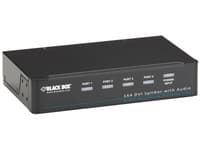 Black Box DVI-D Splitter with Audio and HDCP, 1 x 4 - Video/audiosplitter - 4 x DVI + 4 x ljud - skrivbordsmodell - TAA-kompatibel