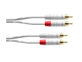 Cordial CFU 1.5 CC-SNOW, 2 x RCA, Hanstik, 2 x RCA, Hanstik, 1,5 m, valkoinen