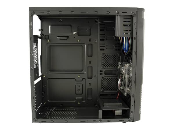 LC Power Classic 7037B - Tower - ATX - ingen strömförsörjning - svart, borstad aluminiumsvart - USB/ljud