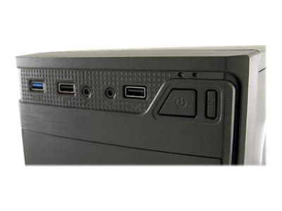 LC Power Classic 7037B - Tower - ATX - ingen strömförsörjning - svart, borstad aluminiumsvart - USB/ljud