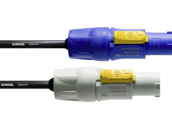 Cordial CFCA 3 FCB Strøm Tilslutningskabel [1x PowerCon-stik - 1x PowerCon-stik] 3.00 m Blå , Hvid