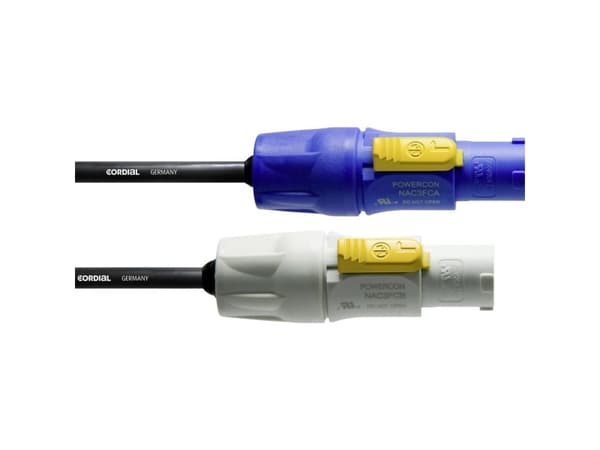 Cordial CFCA 3 FCB Strøm Tilslutningskabel [1x PowerCon-stik - 1x PowerCon-stik] 3.00 m Blå , Hvid