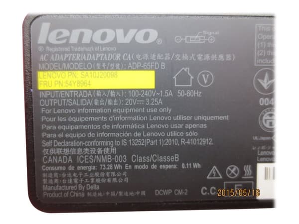 Lenovo - Strømadapter - AC 100-240 V - 65 watt - FRU - for ThinkCentre M600