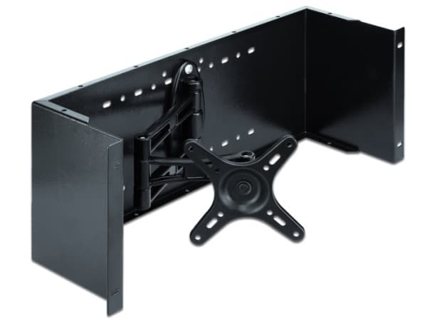 Delock - Skjermarm - rackmonterbar - svart - 4U - 19"