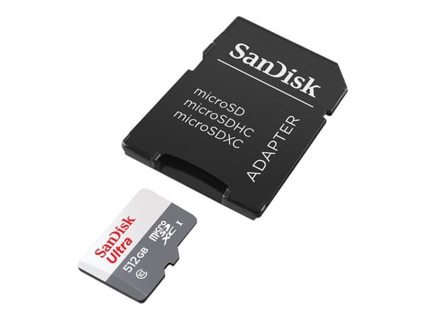 SanDisk Ultra - Flashminnekort (microSDXC til SD-adapter inkludert) - 512 GB - Class 10 - microSDXC UHS-I