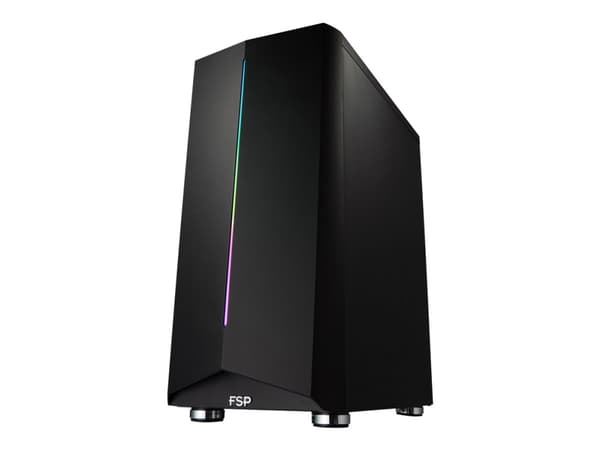 FSP CMT151 - Tower - ATX - genomskinlig sidopanel - ingen strömförsörjning - svart - USB/ljud Svart