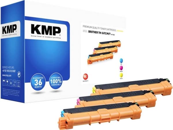 KMP B-T125X, 6900 sider, Cyan, Fiolblå, Gult, 3 stykker