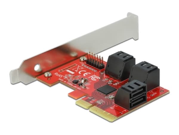Delock - Kontrollerkort - SATA 6Gb/s - låg profil - PCIe 3.0 x4