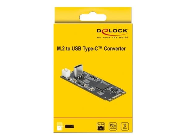 Delock Converter M.2 Key B+M male to USB Type-C - Gränssnittsadapter - PCIe - USB 3.1 (Gen 2)
