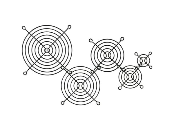 InLine 33376X, Aluminium, Sort, 6 cm, 60 mm, 60 mm