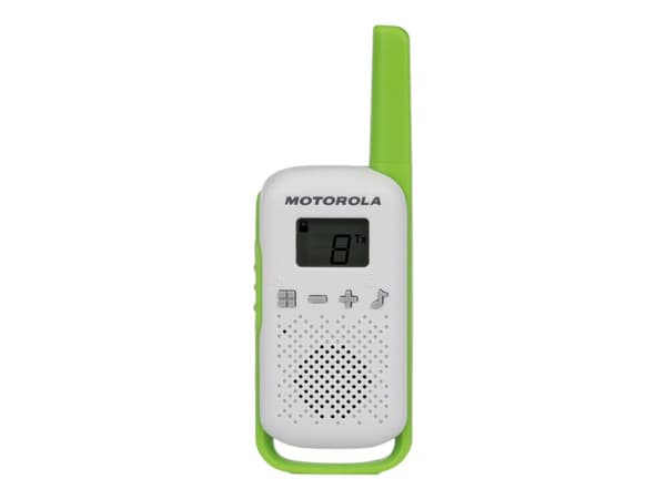 Motorola Talkabout T42 - Triple Pack - bärbar - tvåvägsradio - PMR - 446 MHz - 16-kanals - grön och vit, blå och vit, orange och vit (paket om 3)