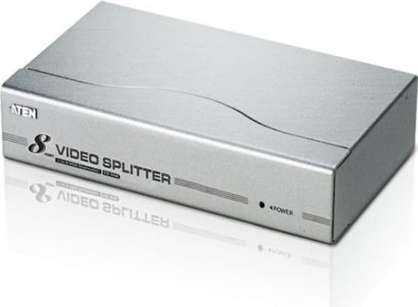 ATEN VGA-splitter med 8 portar (350 MHz), VGA, 8x VGA, 1920 x 1440 pixlar, Silver, Metall, 30 m