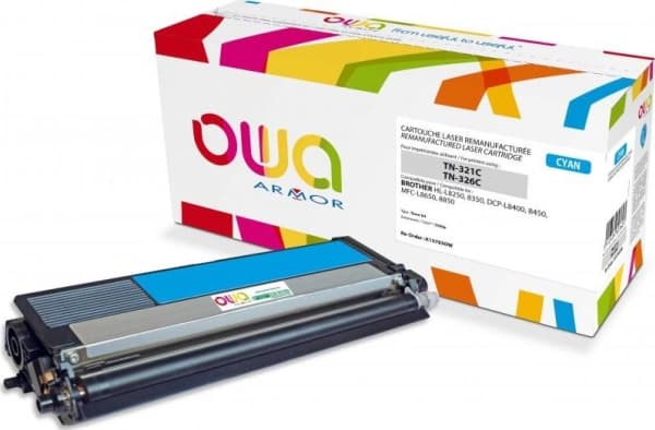 OWA - Cyan - kompatibel - gjenfabrikert - tonerpatron (alternativ for: Brother TN321C, Brother TN326C) - for Brother DCP-L8400, DCP-L8450, HL-L8250,