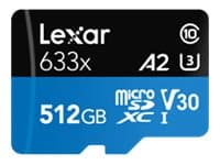 Lexar High Performance - Flashminnekort - 512 GB - A2 / Video Class V30 / UHS-I U3 / Class10 - SDXC UHS-I