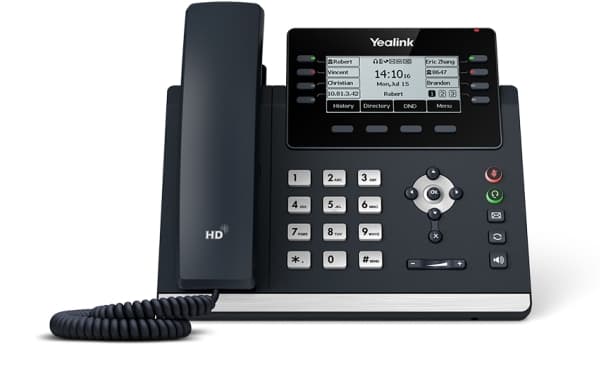 Yealink SIP-T43U - VoIP-telefon med nummerpresentation - 3-riktad samtalsförmåg - SIP, SIP v2 - 12 linjer - klassiskt grå
