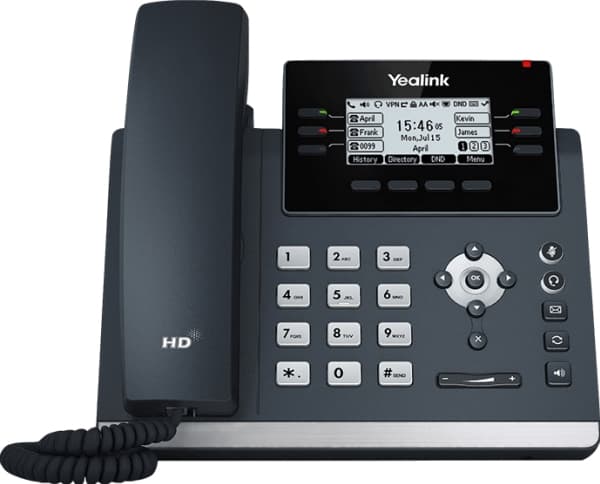 Yealink SIP-T42U - VoIP-telefon med nummerpresentation - 5-vägs samtalsförmåg - SIP, SIP v2, SRTP - 12 linjer - klassiskt grå