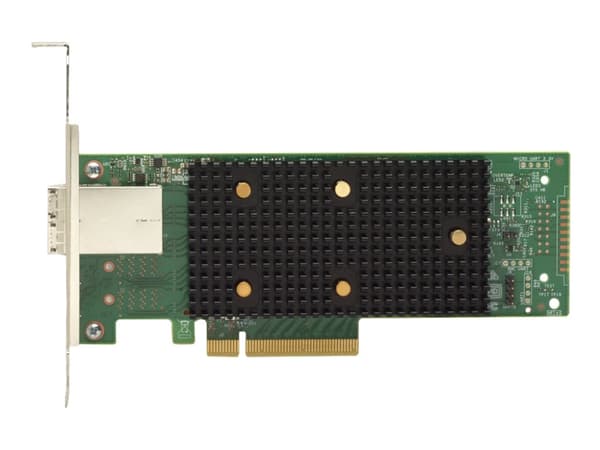 Lenovo ThinkSystem 430-8e - Kontrollerkort - 8 Kanal - SATA / SAS 12Gb/s - låg profil - PCIe 3.0 x8 - för ThinkSystem SR250; SR645; SR650 V2; SR665; Svart, Grön