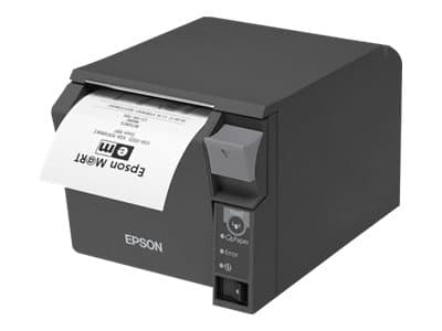 Epson TM T70II - Kvitteringsskriver - termolinje - Rull (7,95 cm) - 180 x 180 dpi - inntil 250 mm/sek - USB 2.0, LAN - kutter - mørk grå
