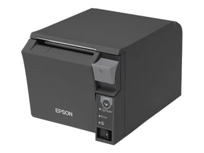 Epson TM T70II - Kvitteringsskriver - termolinje - Rull (7,95 cm) - 180 x 180 dpi - inntil 250 mm/sek - USB 2.0, LAN - kutter - mørk grå