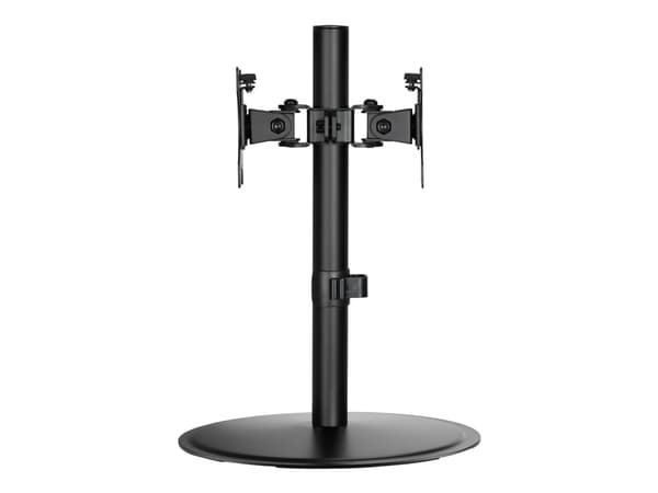 TECHly - Stativ (stang, 2 braketter, sokkel) - for 2 LCD-display / bøyd LCD-display - monitor arm - plastikk, aluminium, stål - matt svart - skjermst