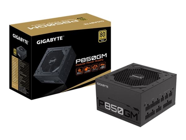 Gigabyte P850GM - Strømforsyning (intern) - ATX12V 2.31 - 80 PLUS Gold - AC 100-240 V - 850 watt - aktiv PFC