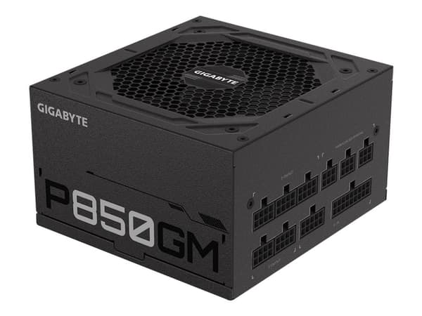 Gigabyte P850GM - Strømforsyning (intern) - ATX12V 2.31 - 80 PLUS Gold - AC 100-240 V - 850 watt - aktiv PFC Sort
