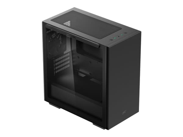 DeepCool MACUBE 110 - Tower - mini ITX / micro ATX - sidepanel med vindue (hærdet glas) - ingen strømforsyning (ATX / PS/2) - sort - USB/Lyd