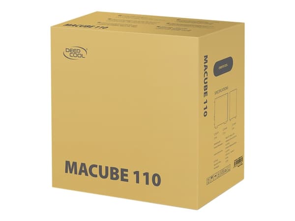 DeepCool MACUBE 110 - Tower - mini ITX / micro ATX - sidepanel med vindue (hærdet glas) - ingen strømforsyning (ATX / PS/2) - sort - USB/Lyd