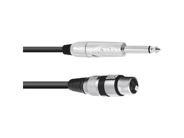 Omnitronic 3022516M, XLR (3-pin), Hankoppling, 6,35mm, Hankoppling, 2 m, Svart