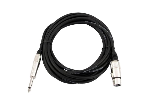 Omnitronic 3022516M, XLR (3-pin), Hankoppling, 6,35mm, Hankoppling, 2 m, Svart