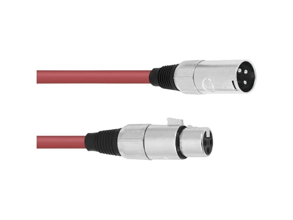 Omnitronic 30220905 XLR-liitäntäkaapeli [1x XLR-pistoke 3-nastainen - 1x XLR-liitäntä 3-nastainen] 5.00 m Punainen 5.00 m Punainen