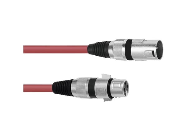 Omnitronic 30220903, XLR (3-nastainen), Hanstik, XLR (3-nastainen), Hunstik, 3 m, Rød