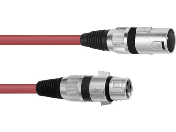 Omnitronic 30220903, XLR (3-nastainen), Hanstik, XLR (3-nastainen), Hunstik, 3 m, Rød
