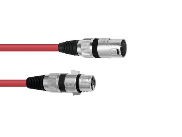 Omnitronic 30220903, XLR (3-nastainen), Hanstik, XLR (3-nastainen), Hunstik, 3 m, Rød