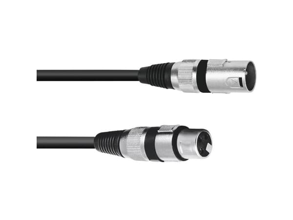Omnitronic 3022075B XLR Forbindelsesledning [1x XLR-stik 3-polet - 1x XLR-bøsning 3-polet] 0.20 m Sort