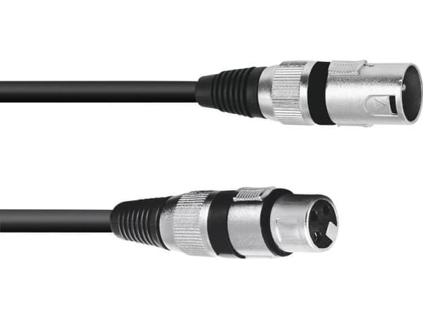 Omnitronic 3022075B XLR Forbindelsesledning [1x XLR-stik 3-polet - 1x XLR-bøsning 3-polet] 0.20 m Sort