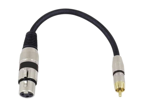 Omnitronic 3022075J, XLR (3-pin), Hunkjønn, RCA, Hankjønn, 0,15 m, Sort