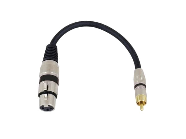 Omnitronic 3022075J, XLR (3-pin), Hunkjønn, RCA, Hankjønn, 0,15 m, Sort