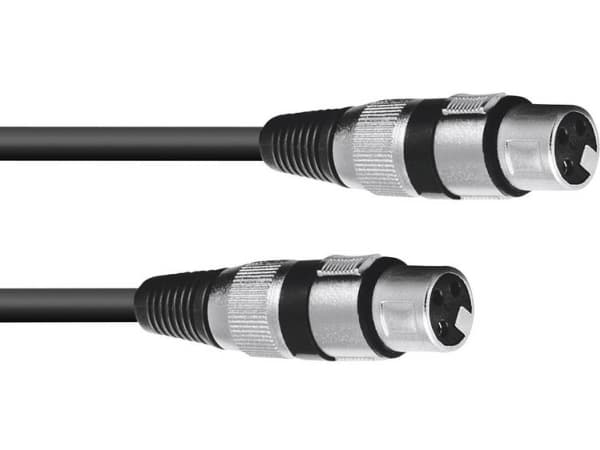 Omnitronic 3022075C XLR Adapterkabel [1x XLR-bøsning 3-polet - 1x XLR-bøsning 3-polet] 0.15 m Sort