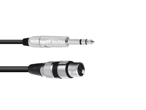 Omnitronic 30225182, XLR (3-pin), Hunkjønn, 6.35mm, Hankjønn, 2 m, Sort