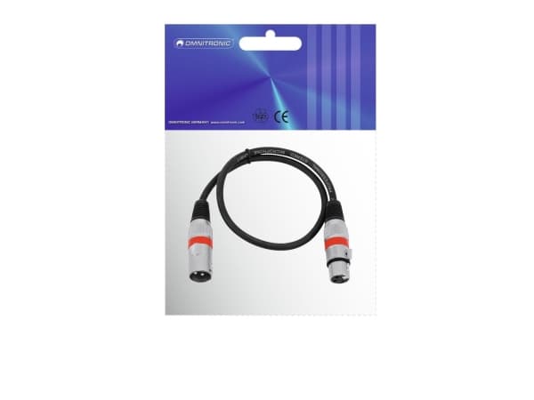 Omnitronic 30220401, XLR (3-pin), Hankoppling, XLR (3-pin), Honkoppling, 0,5 m, Svart