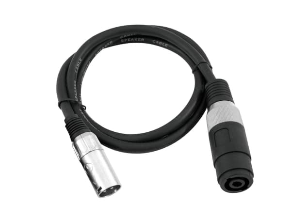 Omnitronic 30225590, Speakon, Hunkjønn, XLR (3-pin), Hankjønn, 1 m, Sort