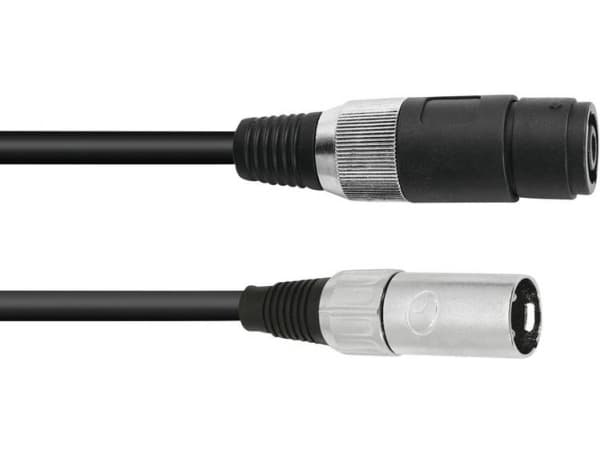Omnitronic 30225590, Speakon, Hunkjønn, XLR (3-pin), Hankjønn, 1 m, Sort