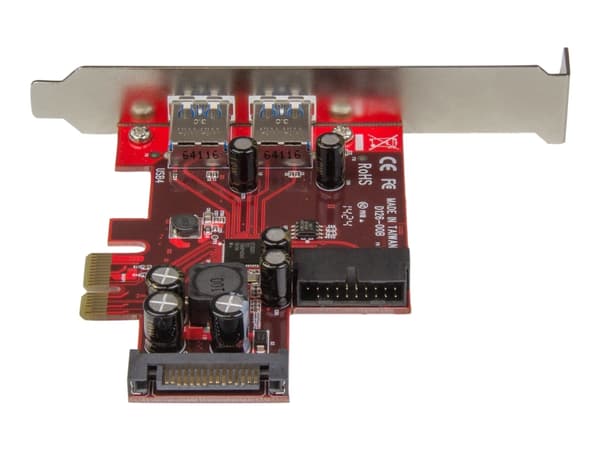StarTech.com 4 PORT PCIE USB 3.0-KORT Dette PCI Express USB 3.0-kortet gir en rimelig oppgradering som lar deg legge til fire USB 3.0-porter til data